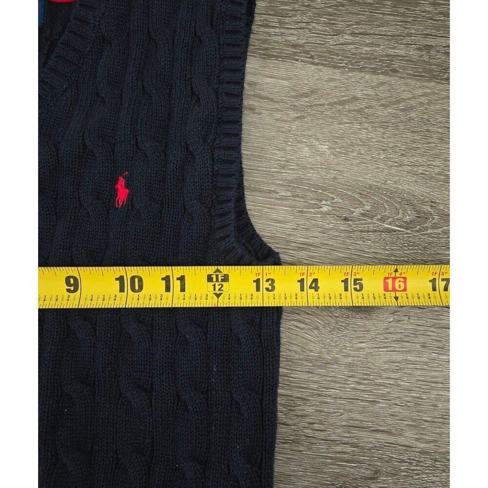Polo Ralph Lauren Cable Knit Sweater Vest Blue boys size 6 Classic Preppy - Picture 10 of 12